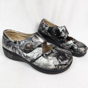 Alegria Sz. 37 US 7.5 Kaitlyn Patina Commy Clogs Mary Jane Flats Shoes Metallic